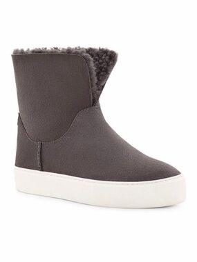 UGG Lynus Booties Size 8 Mole Suede Shearling Sneaker Boots 1123692